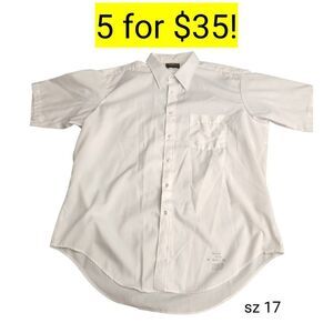 White Short Sleeve Button Down Shirt Sale 5 for 35